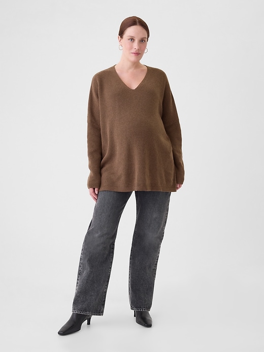 Image number 4 showing, Maternity V-Neck Sweater