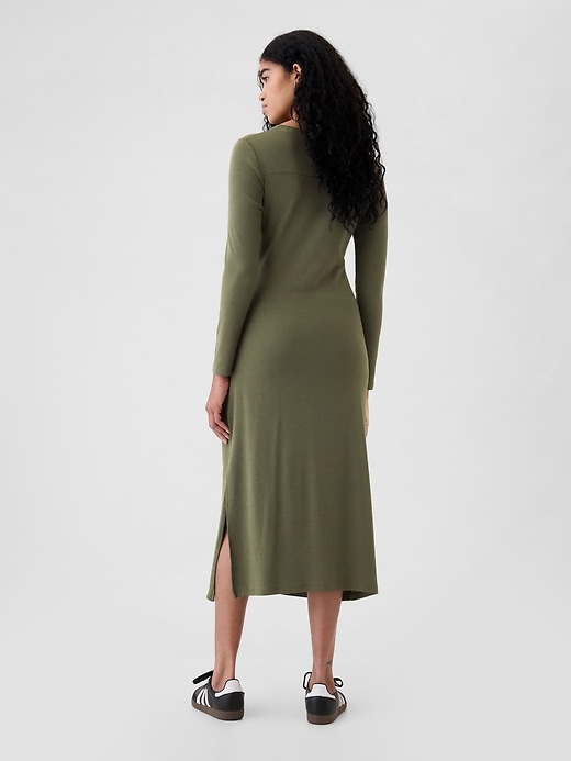 Image number 2 showing, Modern Rib Tie-Knot Midi Dress