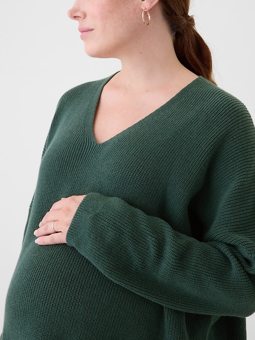 Image number 4 showing, Maternity V-Neck Sweater