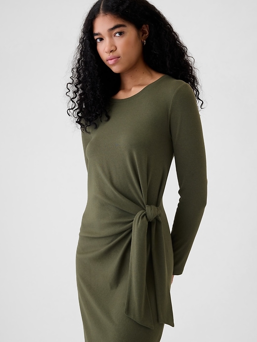 Image number 4 showing, Modern Rib Tie-Knot Midi Dress