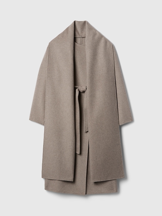 Image number 5 showing, Belted Double-Faced Wool Scarf Coat