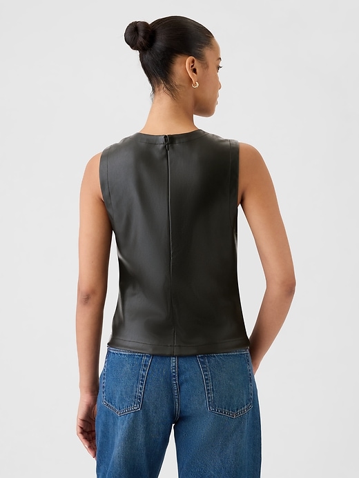 Image number 2 showing, Vegan Leather Shell Tank