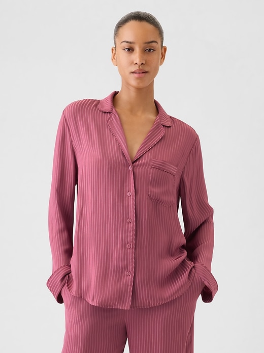 Image number 1 showing, Satin PJ Shirt