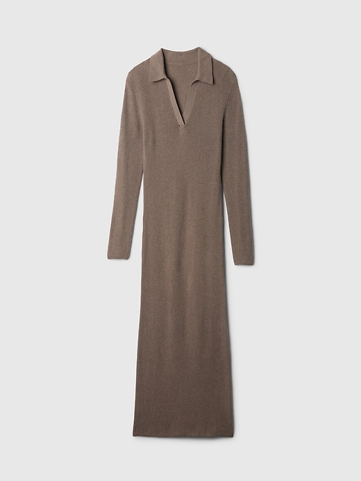 Image number 7 showing, CashSoft Rib Midi Polo Sweater Dress