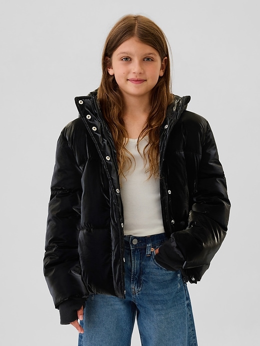 Image number 1 showing, Kids Recycled Metallic Puffer Jacket