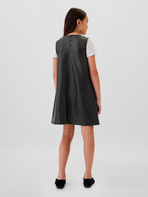 Image number 2 showing, Kids Vegan Leather Shift Dress