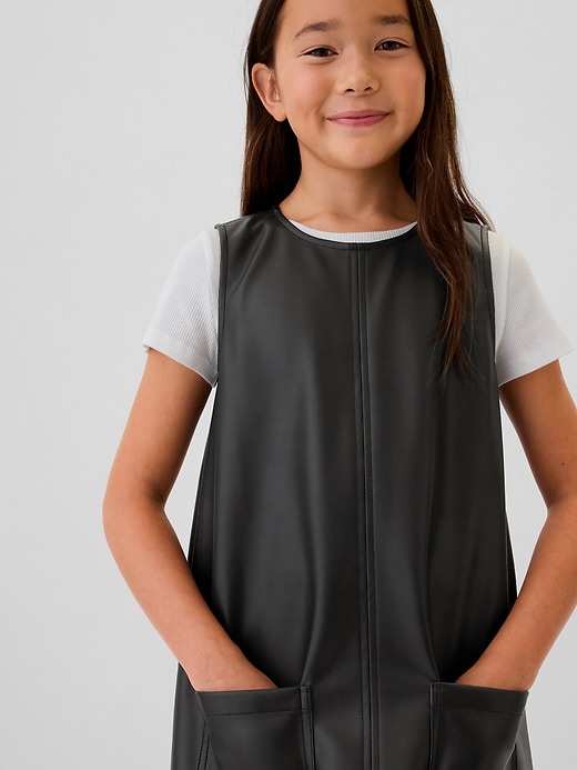 Image number 3 showing, Kids Vegan Leather Shift Dress