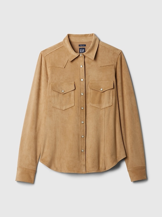 Image number 5 showing, GapHeritage Vegan Suede Western Shirt