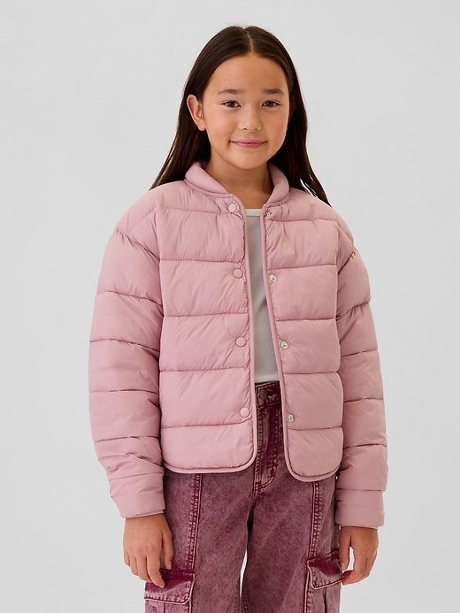 Image number 1 showing, Kids Recycled Lightweight PrimaLoft® Puffer Bomber Jacket