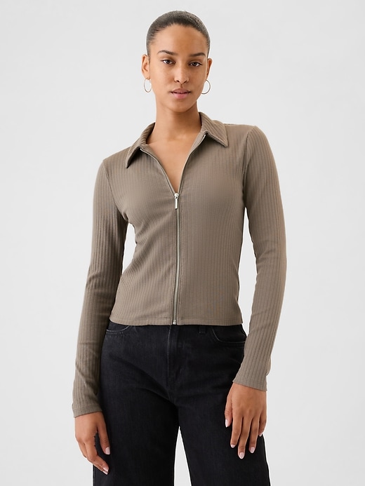 Image number 1 showing, Modern Rib Zipper Shirt