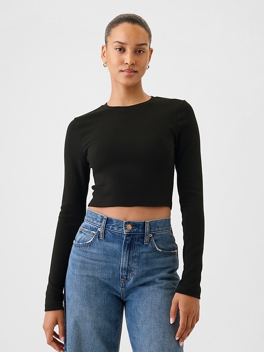 Image number 1 showing, Modern Rib Cropped T-Shirt