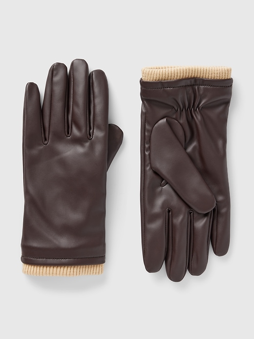 Image number 1 showing, Vegan Leather Gloves