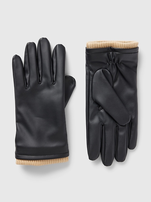 Image number 3 showing, Vegan Leather Gloves