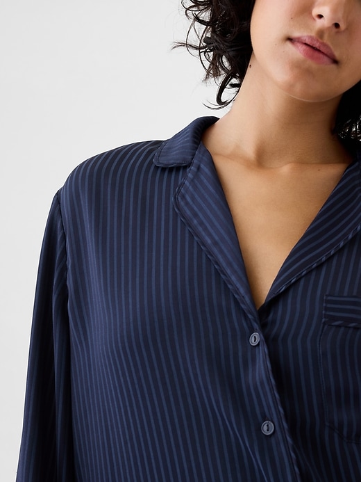 Image number 4 showing, Satin PJ Shirt