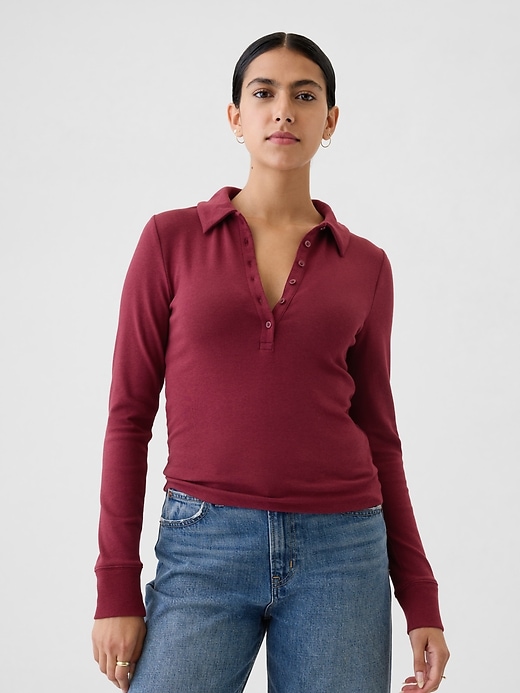 Image number 1 showing, Modern Cropped Polo Shirt