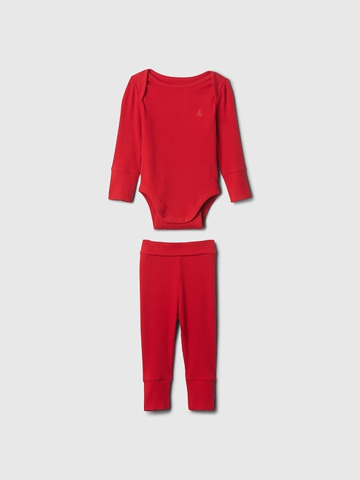 Image number 1 showing, Baby Grow-With-Me Rib Outfit Set