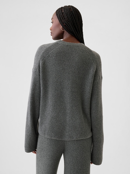 Image number 2 showing, CashSoft Shaker-Stitch Crewneck Sweater