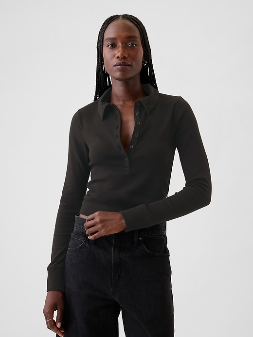 Image number 1 showing, Modern Cropped Polo Shirt