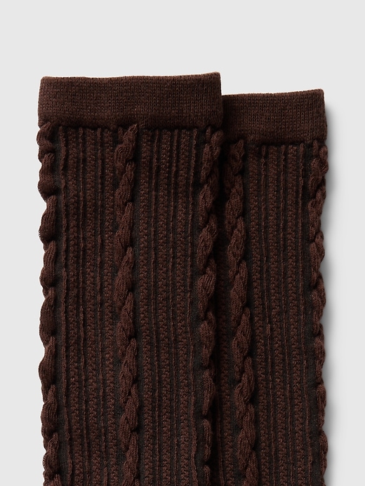 Image number 2 showing, Twisted-Knit Crew Socks