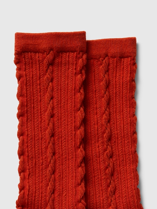 Image number 2 showing, Twisted-Knit Crew Socks