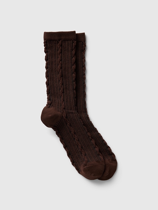 Image number 3 showing, Twisted-Knit Crew Socks