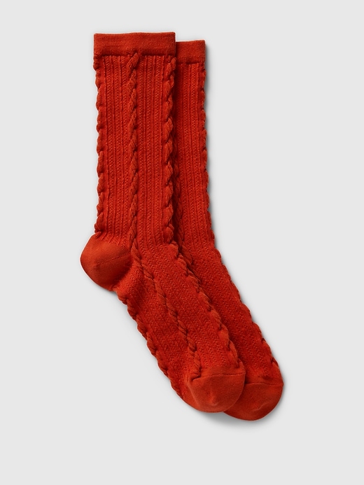 Image number 3 showing, Twisted-Knit Crew Socks