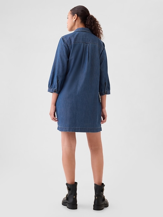 Image number 2 showing, Denim Utility Mini Shirtdress