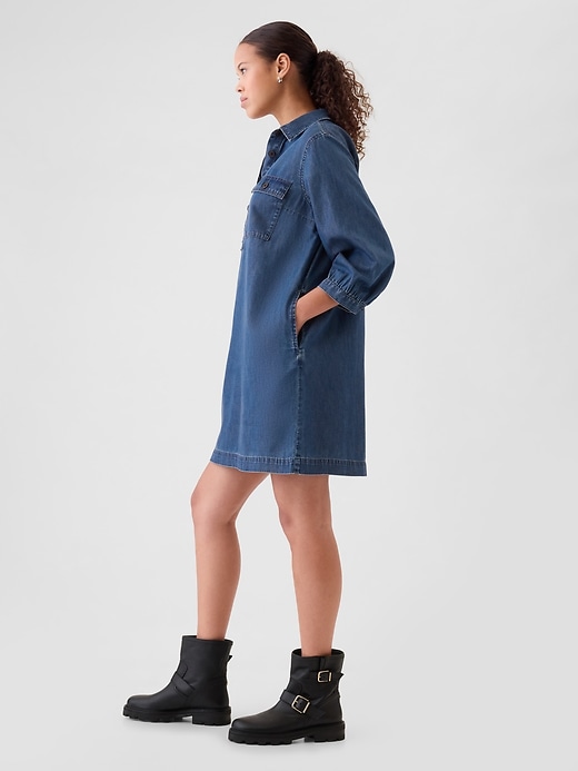 Image number 3 showing, Denim Utility Mini Shirtdress