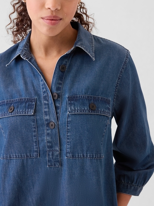 Image number 4 showing, Denim Utility Mini Shirtdress