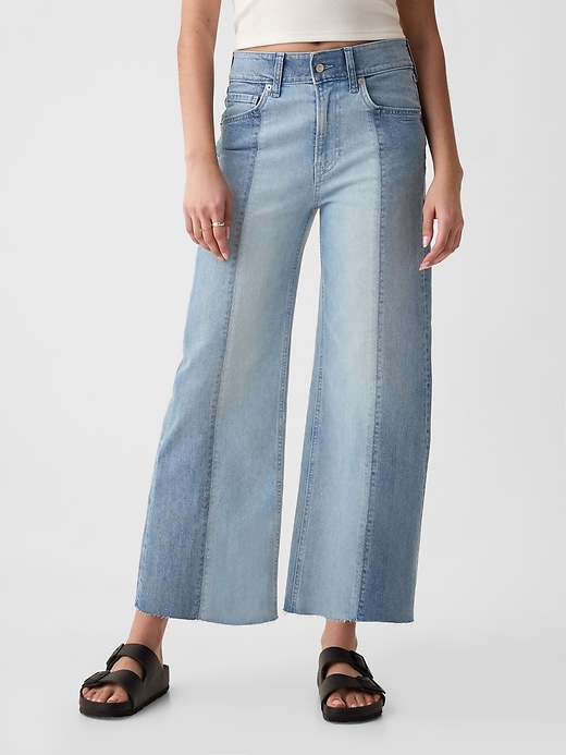 Image number 2 showing, High Rise Stride Wide-Leg Ankle Jeans