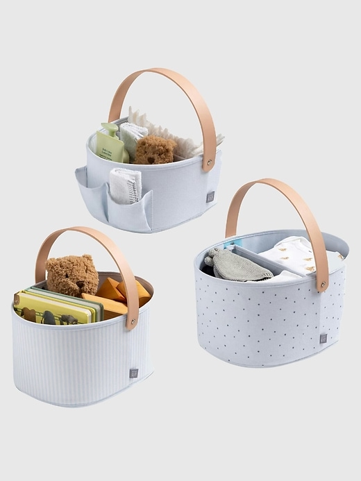 Image number 6 showing, babyGap 3 Pack Nested Fabric Storage Bins with Handles