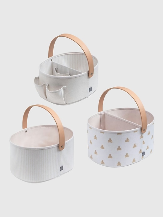 Image number 1 showing, babyGap 3 Pack Nested Fabric Storage Bins with Handles