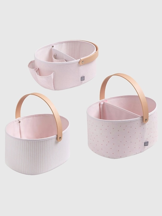 Image number 1 showing, babyGap 3 Pack Nested Fabric Storage Bins with Handles