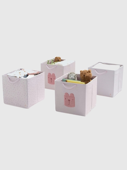 Image number 6 showing, babyGap 4 Pack Brannan Bear Fabric Storage Bins with Handles