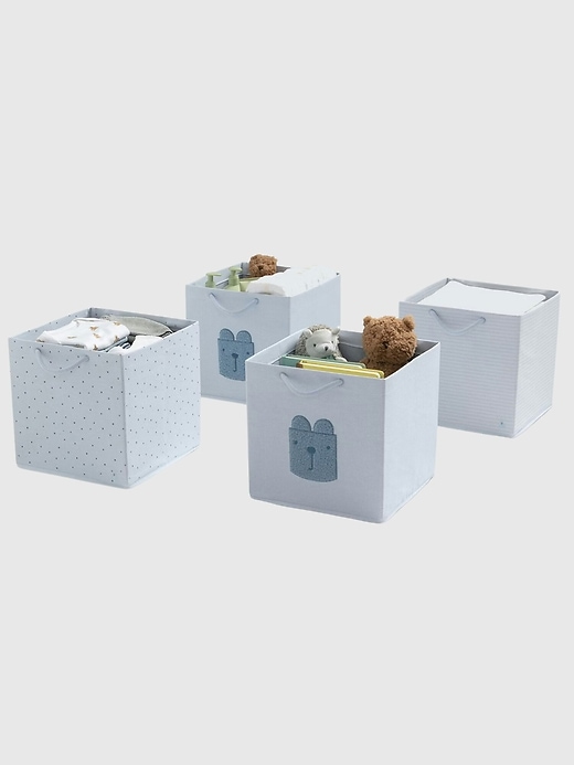 Image number 1 showing, babyGap 4 Pack Brannan Bear Fabric Storage Bins with Handles