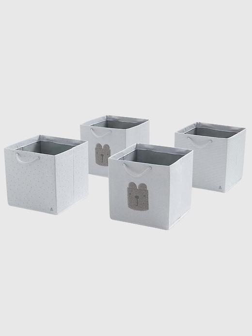 Image number 3 showing, babyGap 4 Pack Brannan Bear Fabric Storage Bins with Handles