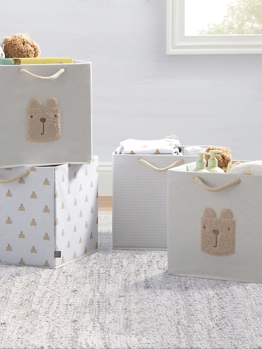 Image number 2 showing, babyGap 4 Pack Brannan Bear Fabric Storage Bins with Handles