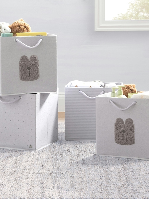 Image number 2 showing, babyGap 4 Pack Brannan Bear Fabric Storage Bins with Handles