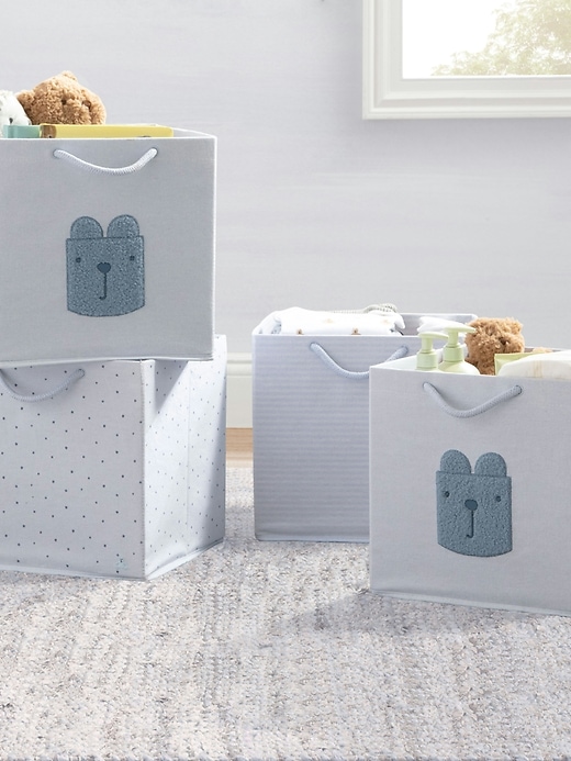 Image number 2 showing, babyGap 4 Pack Brannan Bear Fabric Storage Bins with Handles