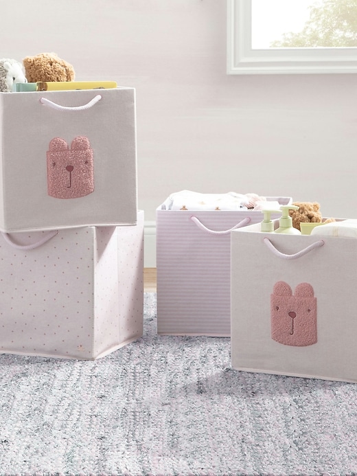 Image number 2 showing, babyGap 4 Pack Brannan Bear Fabric Storage Bins with Handles