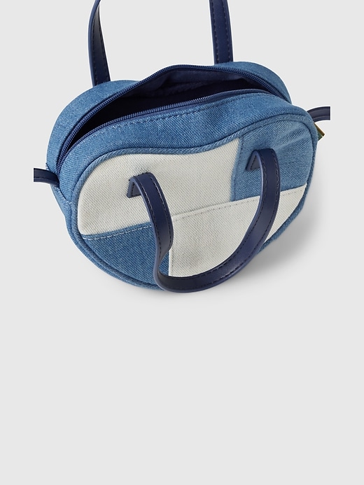 Image number 4 showing, Kids Patchwork Denim Heart Bag