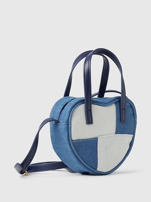 Image number 2 showing, Kids Patchwork Denim Heart Bag