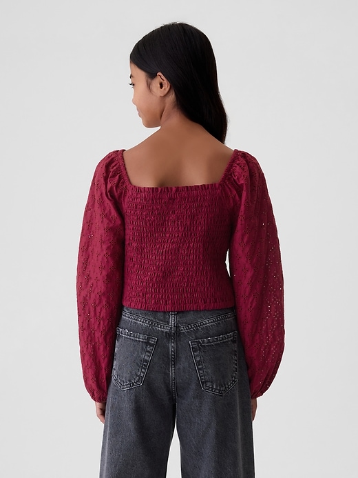 Image number 2 showing, Kids Cropped Puff Sleeve Shirt