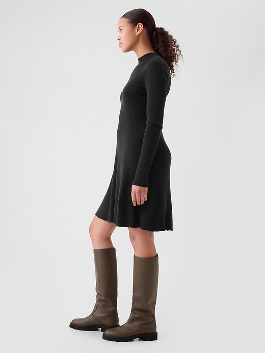 Image number 3 showing, Mockneck Rib Mini Sweater Dress