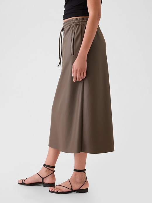 Image number 3 showing, Vegan Leather Midi Skirt