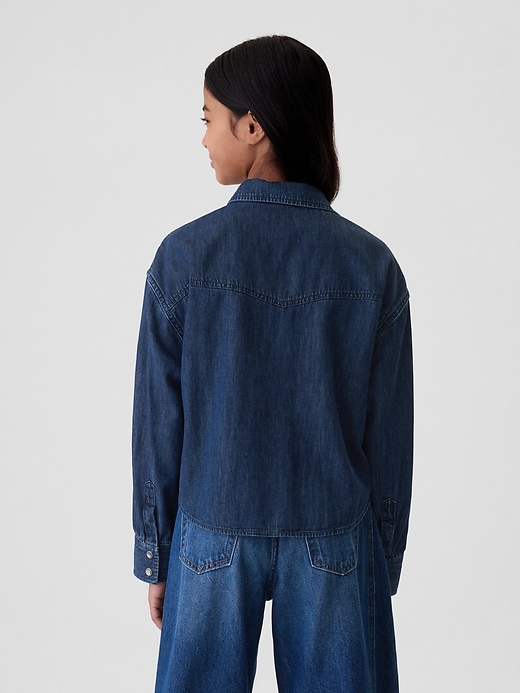 Image number 2 showing, Kids Oversized Denim Western Shirt