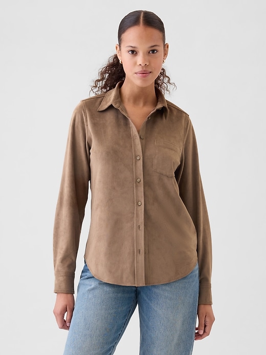 Image number 1 showing, Vegan Suede Classic Shirt