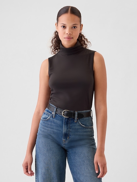 Image number 1 showing, Featherweight Turtleneck Tank Top