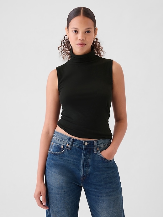 Image number 1 showing, Featherweight Turtleneck Tank Top