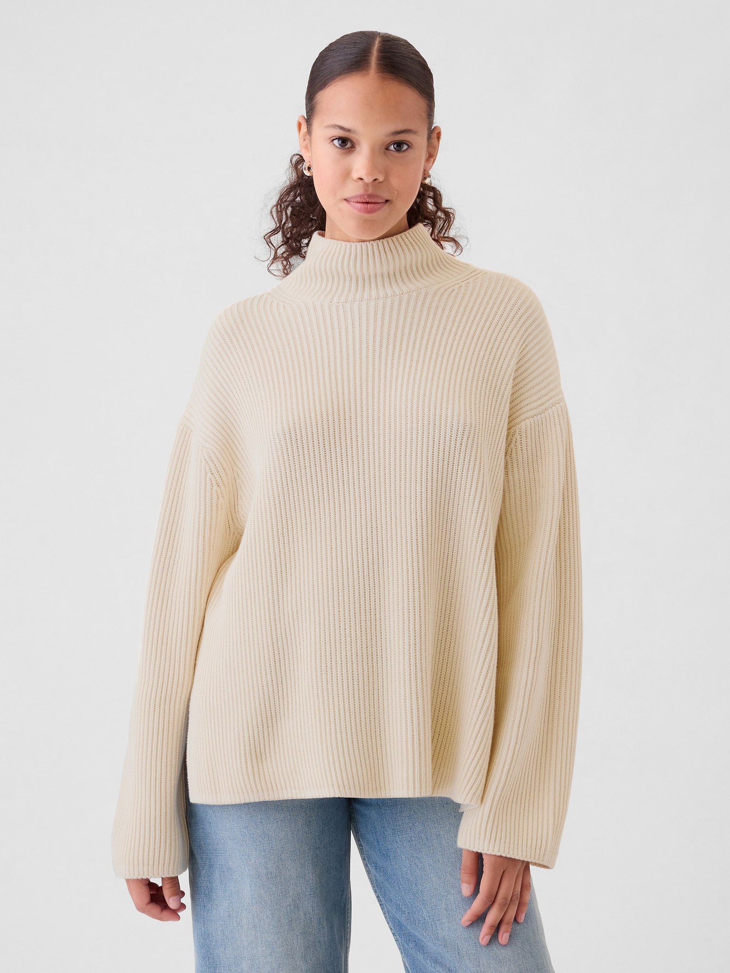 24/7 Split-Hem Mockneck Sweater